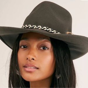 NWOT Free People X Peter Grimm Braided Trim Felt Hat One Size